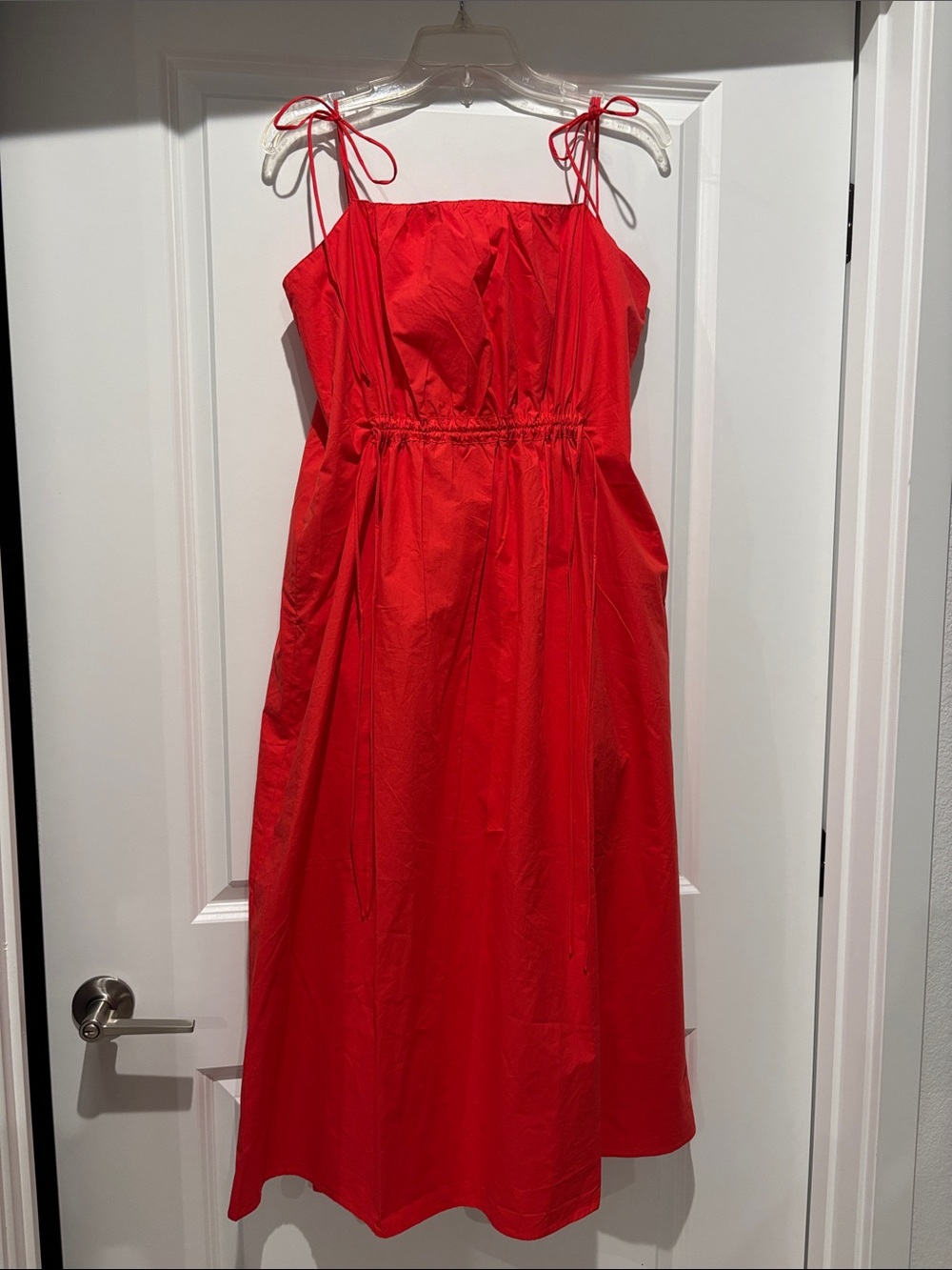 All:Row Red/Orange Tie-Shoulder Sundress - Classic Women's Dress